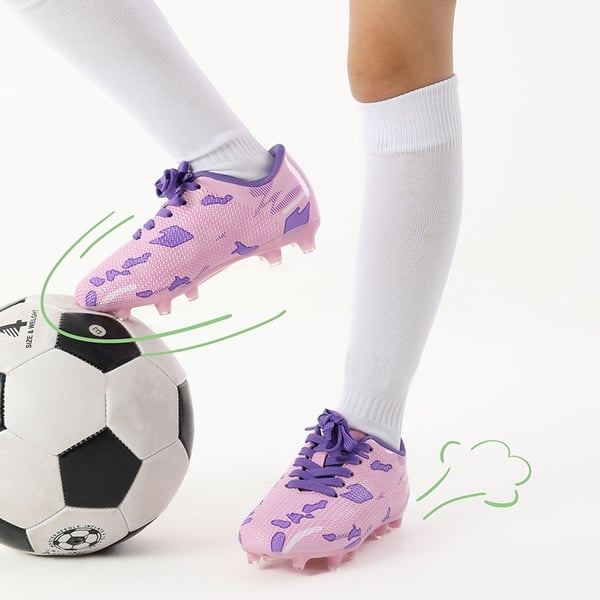 Kids Earth Surface Pattern Soccer Shoes - PINK PURPLE - 1